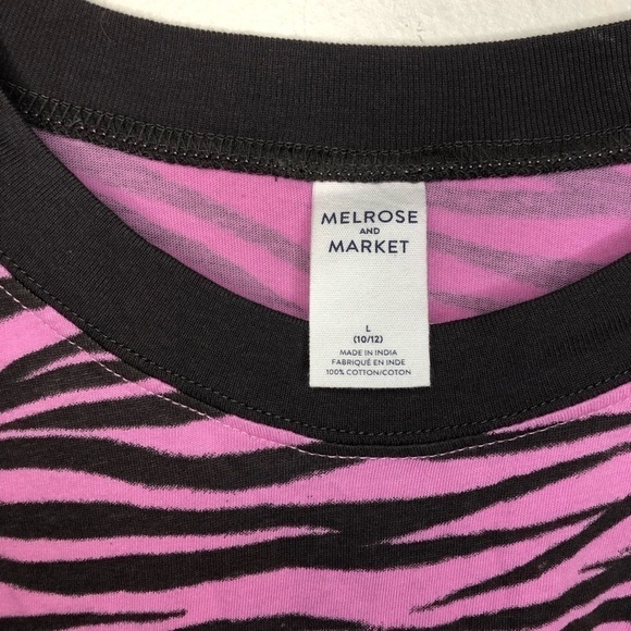 Nwt Melrose And Market Zebra Print Crew Neck Top - Picture 2 of 4